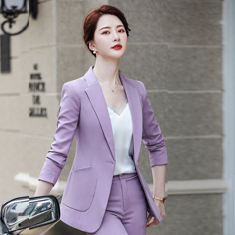 高端職業西裝女春秋季新款時尚韓版通勤正裝工作服氣質女神范西服
