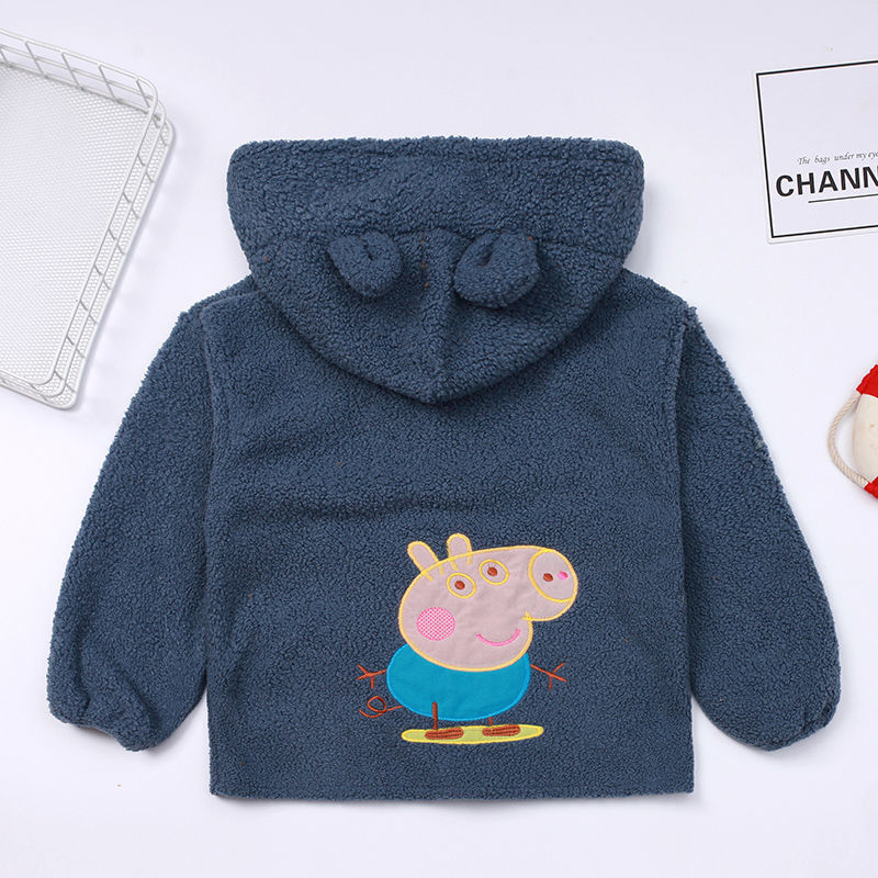Children's gown autumn and winter thickened male and female baby winter clothes anti-dirty protective clothing warm jacket Teddy fluffy sweater children's clothing