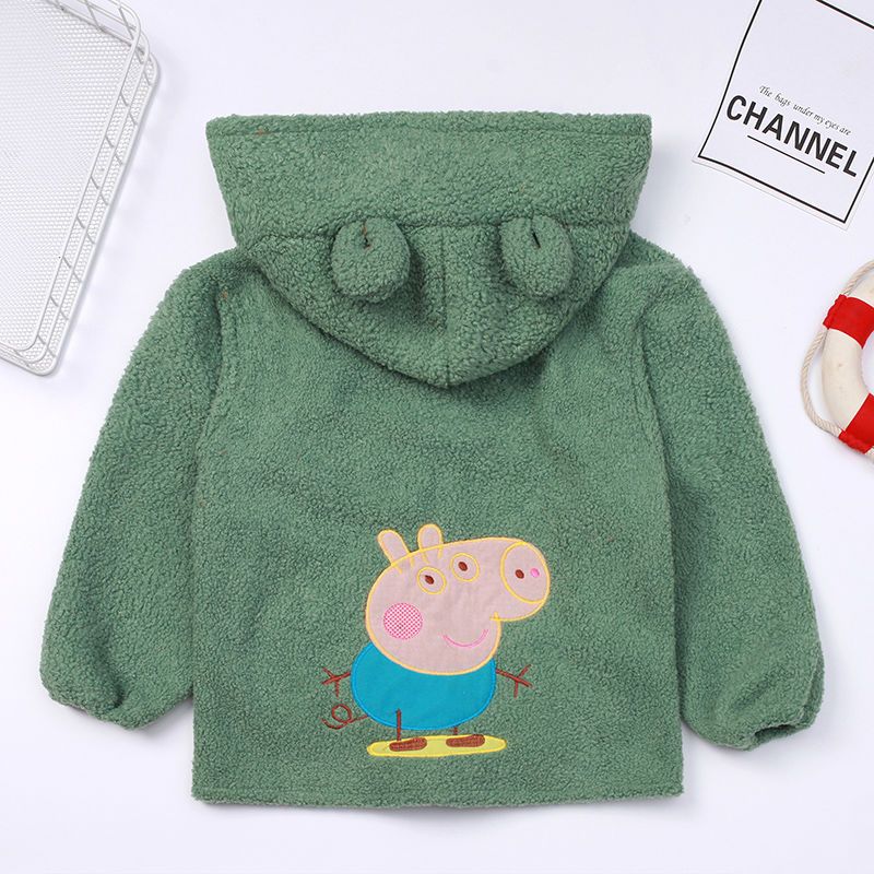 Children's gown autumn and winter thickened male and female baby winter clothes anti-dirty protective clothing warm jacket Teddy fluffy sweater children's clothing
