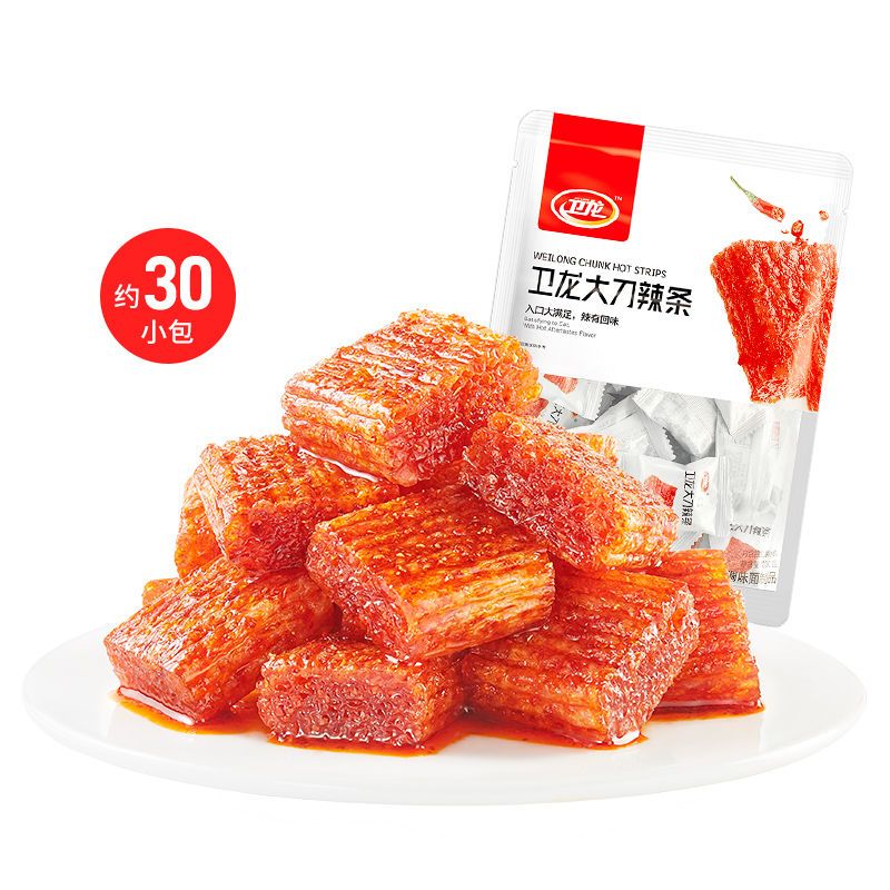75881-【59减20】卫龙大刀肉辣条吃货零食儿时怀旧辣味解馋小吃休闲-详情图