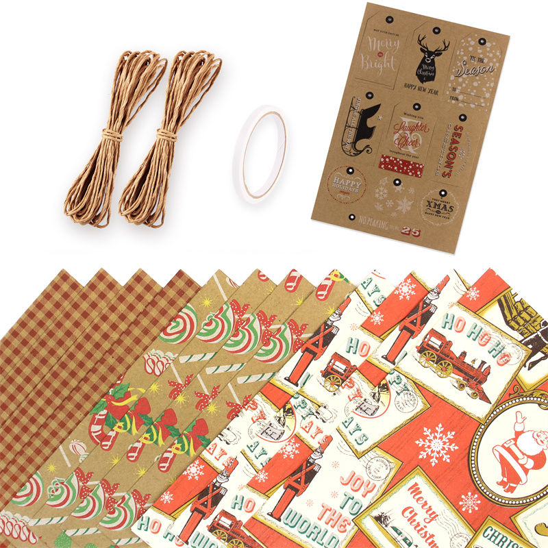 Set series gift practical wrapping paper holiday new year Christmas DIY gift wrapping paper
