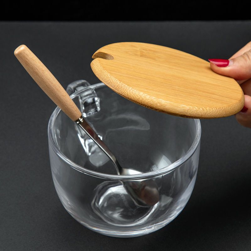 杯盖早餐杯通用多尺寸可放勺陶瓷玻璃杯茶杯竹木盖圆形配件单卖