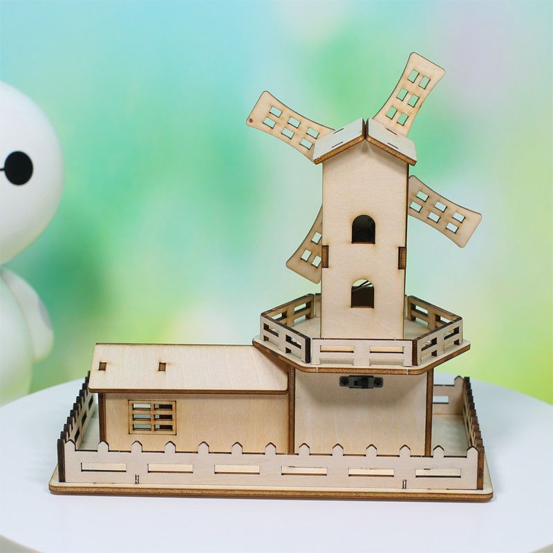 声光电旋转风车小学生科技小制作科学玩具diy物理电路创意小发明 虎窝拼