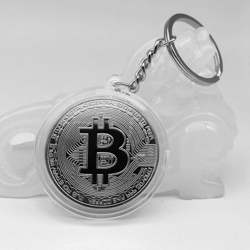 新款比特虛擬幣鑰匙扣掛件包掛招財禮物以太幣數字美國BTB紀念章