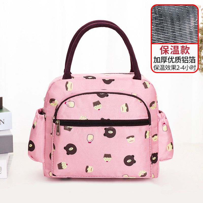 手提包女小布包包加厚大容量女士便当饭盒袋中年妈妈拎上班带饭包