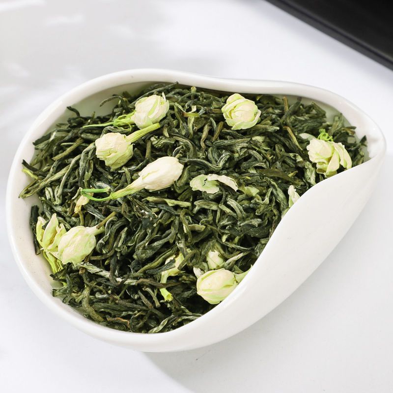 75827-(送茶水杯)2021新茶茉莉花茶浓香小白豪春茶绿茶茶叶散装罐装-详情图