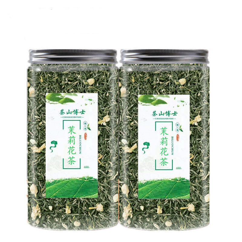 75827-(送茶水杯)2021新茶茉莉花茶浓香小白豪春茶绿茶茶叶散装罐装-详情图
