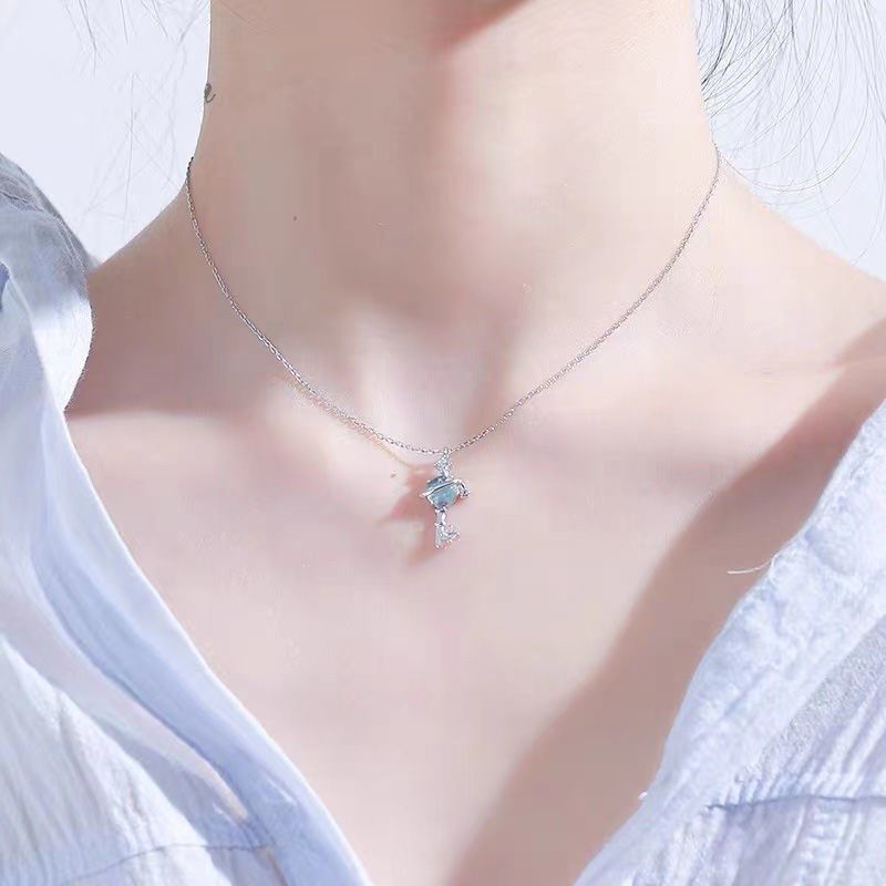Planet Necklace Women's Summer Versatile Sterling Silver Light Luxury Niche Design Clavicle Chain 2021 New Birthday Tanabata Gift