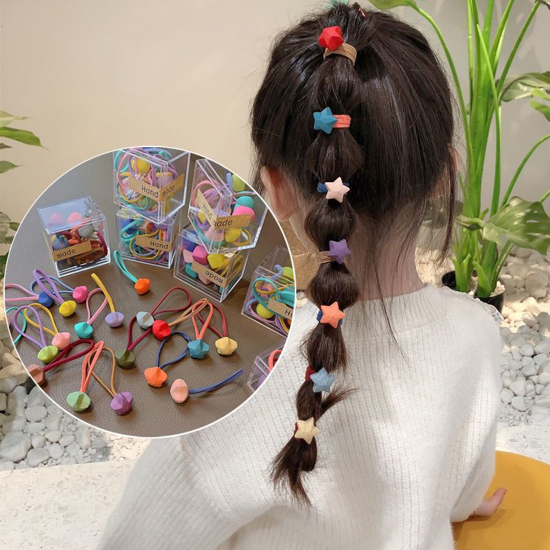 Children's rubber band high elasticity does not hurt hair net red hair accessories hair circle little girl cute sweet tie head rope