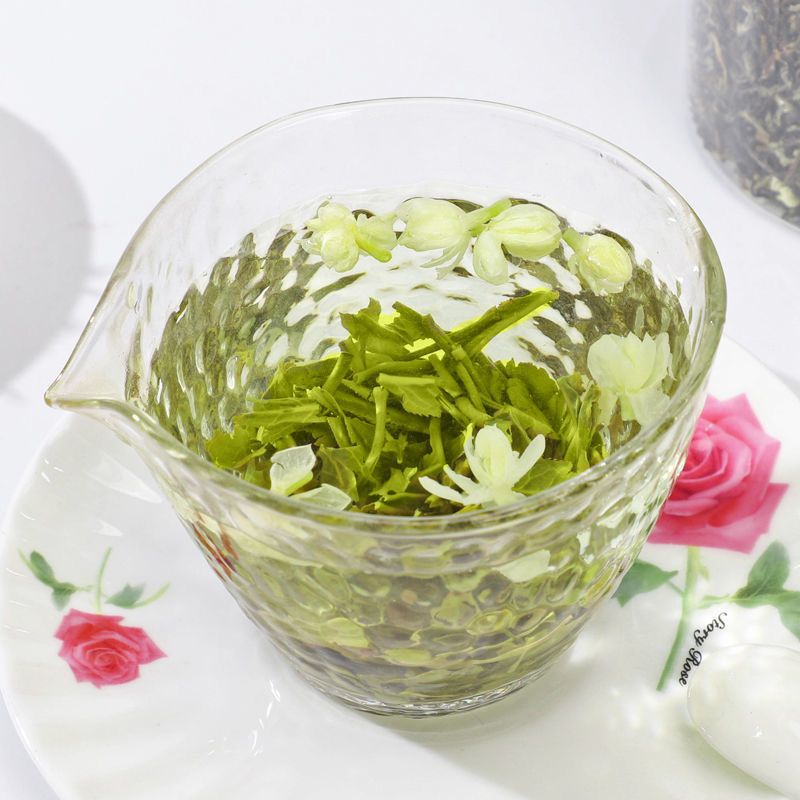 75827-(送茶水杯)2021新茶茉莉花茶浓香小白豪春茶绿茶茶叶散装罐装-详情图