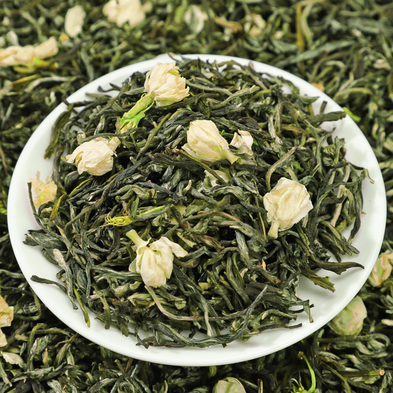 75827-(送茶水杯)2021新茶茉莉花茶浓香小白豪春茶绿茶茶叶散装罐装-详情图