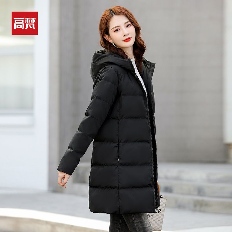 高梵羽绒服女2021新款中长款秋冬女时尚修身羽绒服女学生韩版女