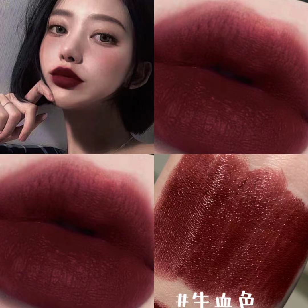 高冷女王漿果牛血色女團口紅顯白亞光霧面不易沾杯口紅平價學生
