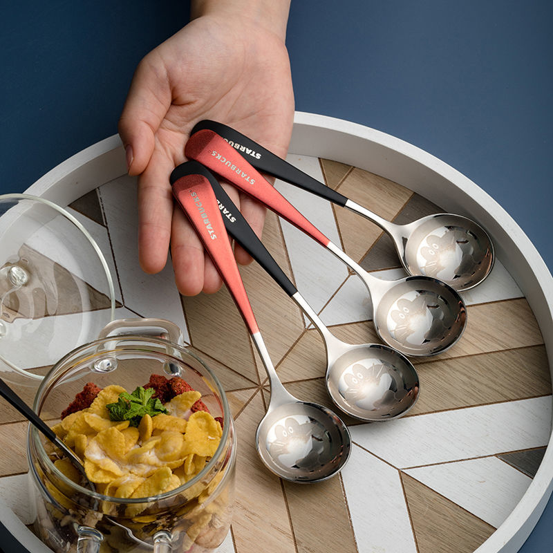 不锈钢星巴勺子家用网红精品勺创意ins韩式小勺可爱女神勺子