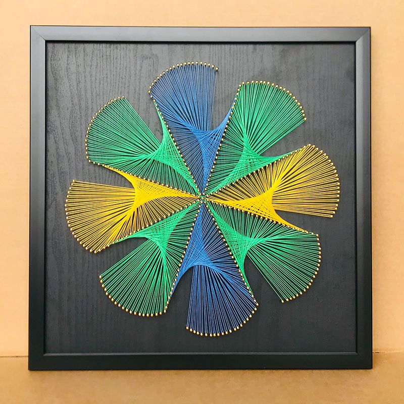 几何钉子绕线画 diy手工制作缠绕画客厅墙壁玄关电表箱装饰画挂画
