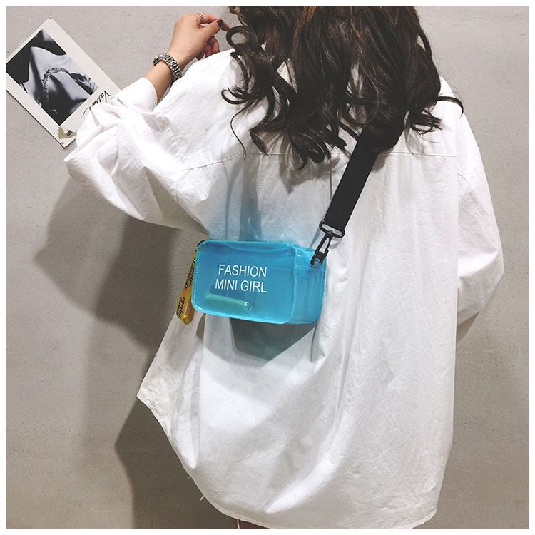 Summer Jelly Bag Transparent Bag One-Shoulder Portable Fashion Girl Bag Student Original Small Bag Simple And Large