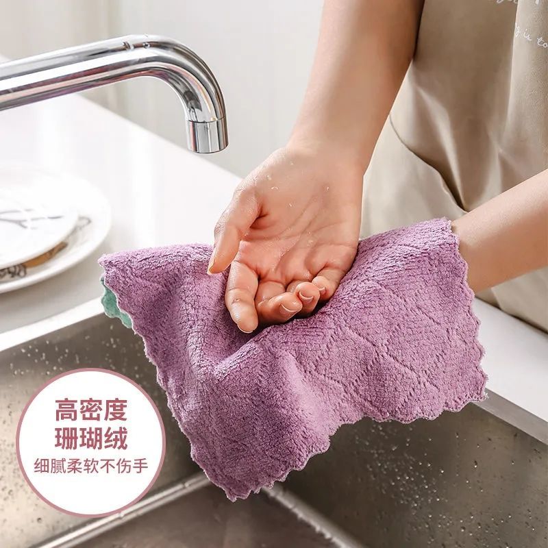 洗碗布不沾油抹布擦手擦桌擦碗吸水家用厨房百洁布巾加厚清洁毛巾