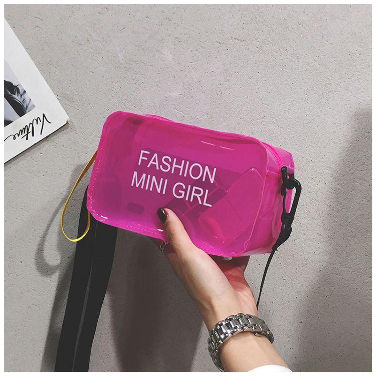 Summer Jelly Bag Transparent Bag One-Shoulder Portable Fashion Girl Bag Student Original Small Bag Simple And Large