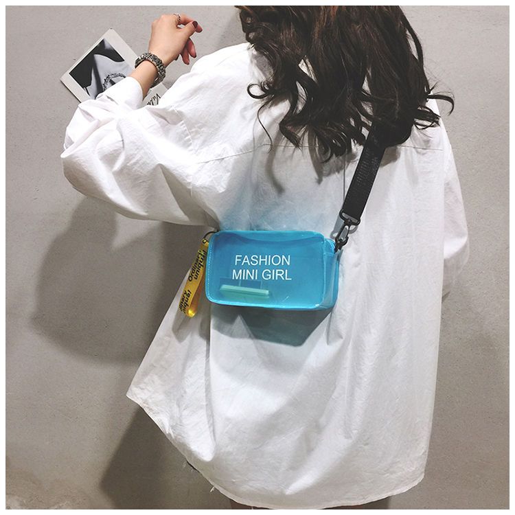 Summer Jelly Bag Transparent Bag One-Shoulder Portable Fashion Girl Bag Student Original Small Bag Simple And Large