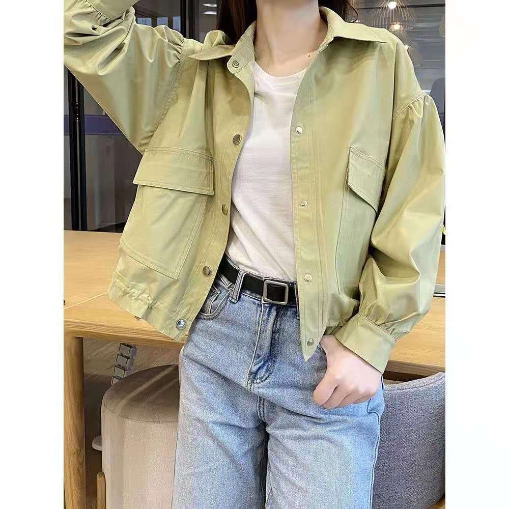 Jackets Women's Shirts 2023 Spring and Autumn New Korean Style Loose and Versatile Long-Sleeved Student Workwear Jackets Tops Short Jackets