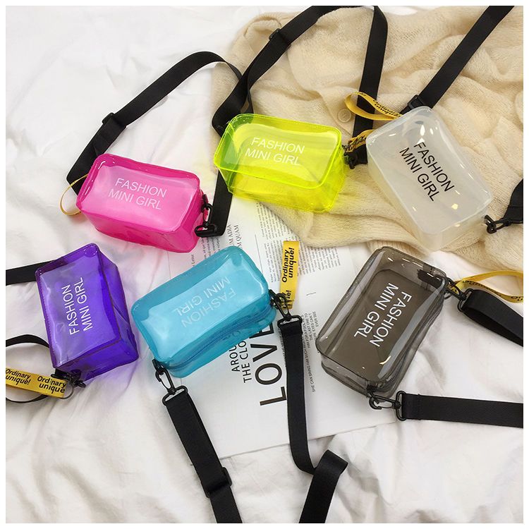 Summer Jelly Bag Transparent Bag One-Shoulder Portable Fashion Girl Bag Student Original Small Bag Simple And Large