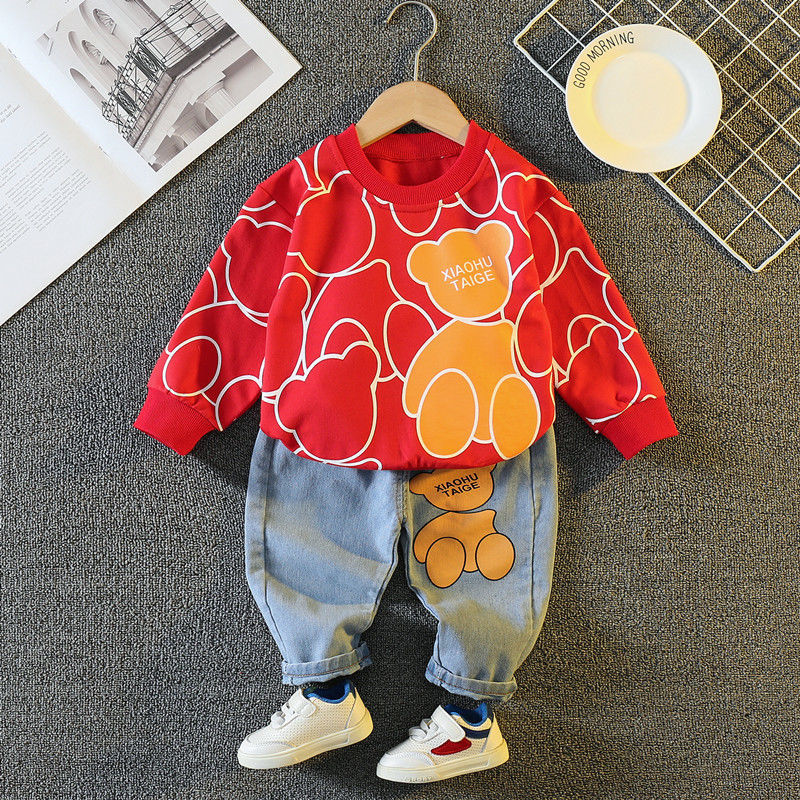 Boys' Autumn suit, new style, foreign style, fashionable girls' summer clothes, children's one-year-old infants' spring and autumn clothes