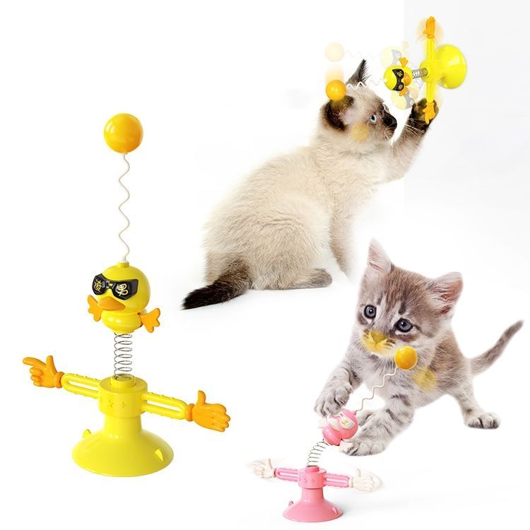 宠物玩具自嗨猫咪逗猫弹簧人猫棒解闷神器不倒翁吸盘套装宠物用品