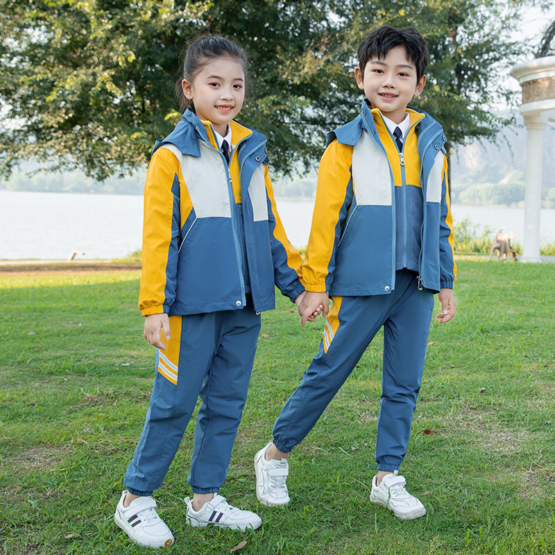 幼儿园园服春秋装小学生校服套装学院风儿童班服冬季冲锋衣三件套