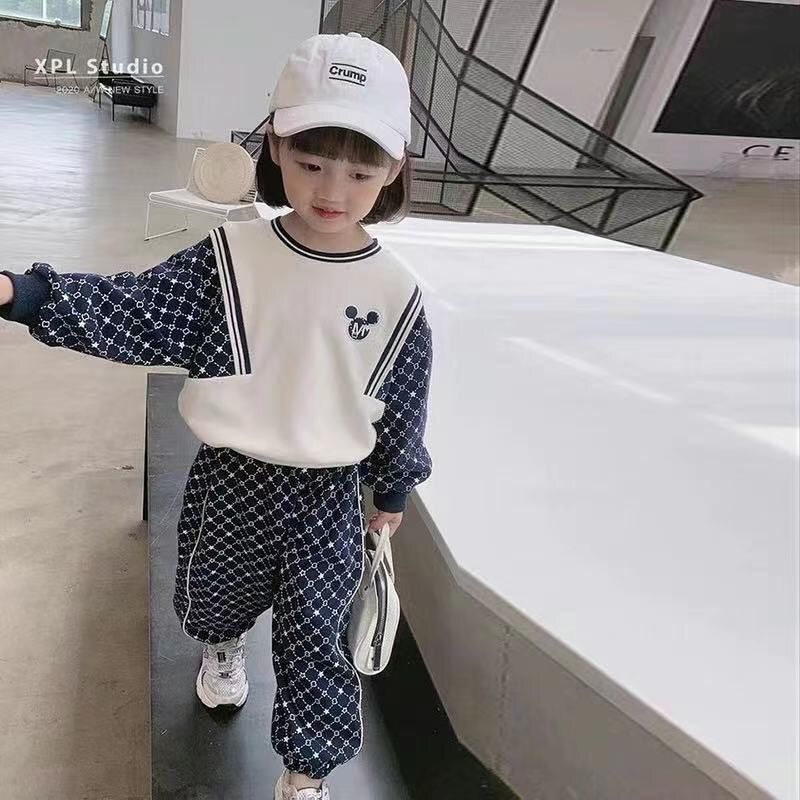 女童套装秋季洋气时髦2022新款韩版女宝宝帅气衣服儿童运动两件套
