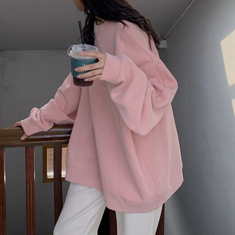 Extra large size 300 catties oversize sweater women's spring and autumn Korean version capless thin section fat mm260 coat loose top