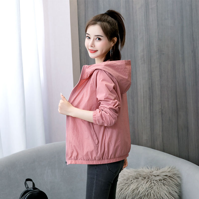  Spring and Autumn Jacket Women's New Jacket Outerwear Hooded Versatile Loose Waterproof Korean Style Ins Trendy Large Size Shirt