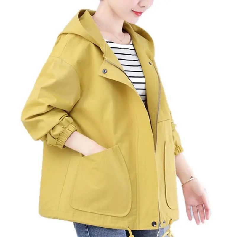 Short coat female  new 40-50 middle-aged mother loose fat mm large size casual cotton windbreaker