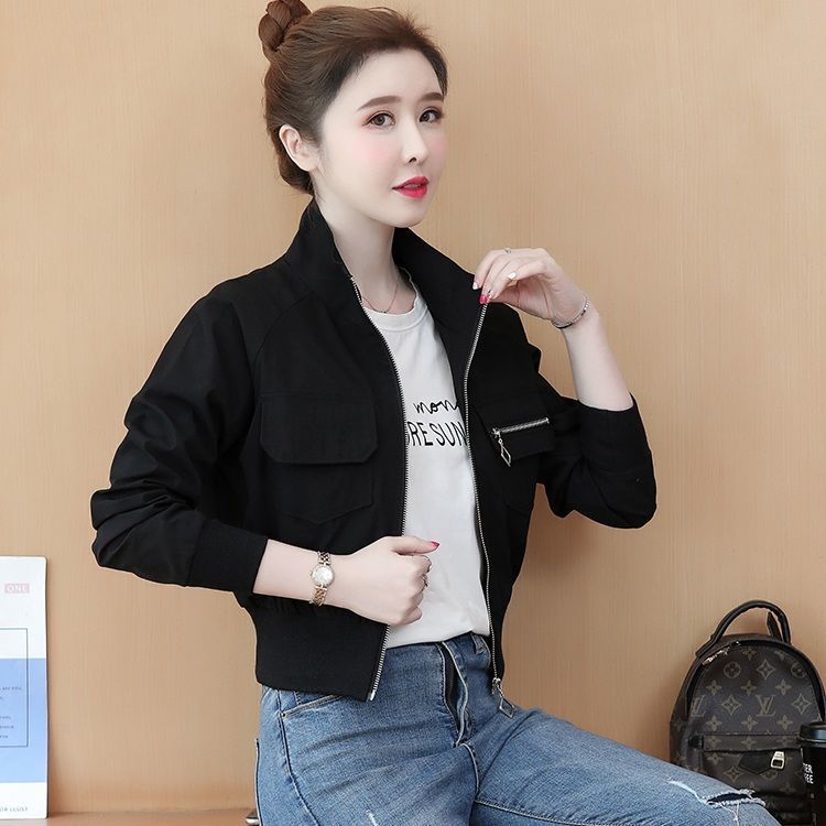 Early spring  new thin jacket for women spring and autumn short top cardigan baseball uniform ins trend