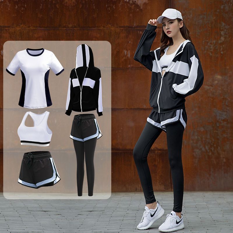 運動套裝女夏季跑步服時尚潮牌休閒寬鬆健身房好看的瑜伽服速乾衣