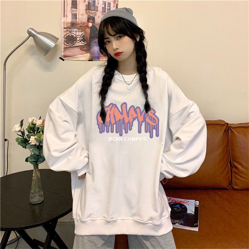 Sweater women's spring and autumn thin section mid-length lazy style BF loose all-match bottoming shirt top coat Korean version of ins tide