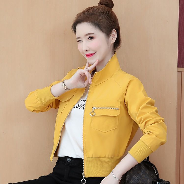 Early spring  new thin jacket for women spring and autumn short top cardigan baseball uniform ins trend