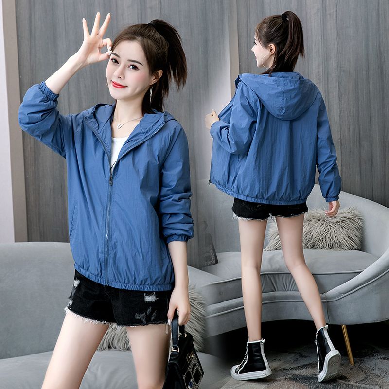  Spring and Autumn Jacket Women's New Jacket Outerwear Hooded Versatile Loose Waterproof Korean Style Ins Trendy Large Size Shirt