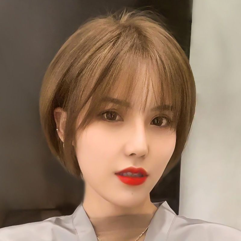 假发女短发全头套逼真人发丝学生少女波波超自然中性齐耳减龄可爱
