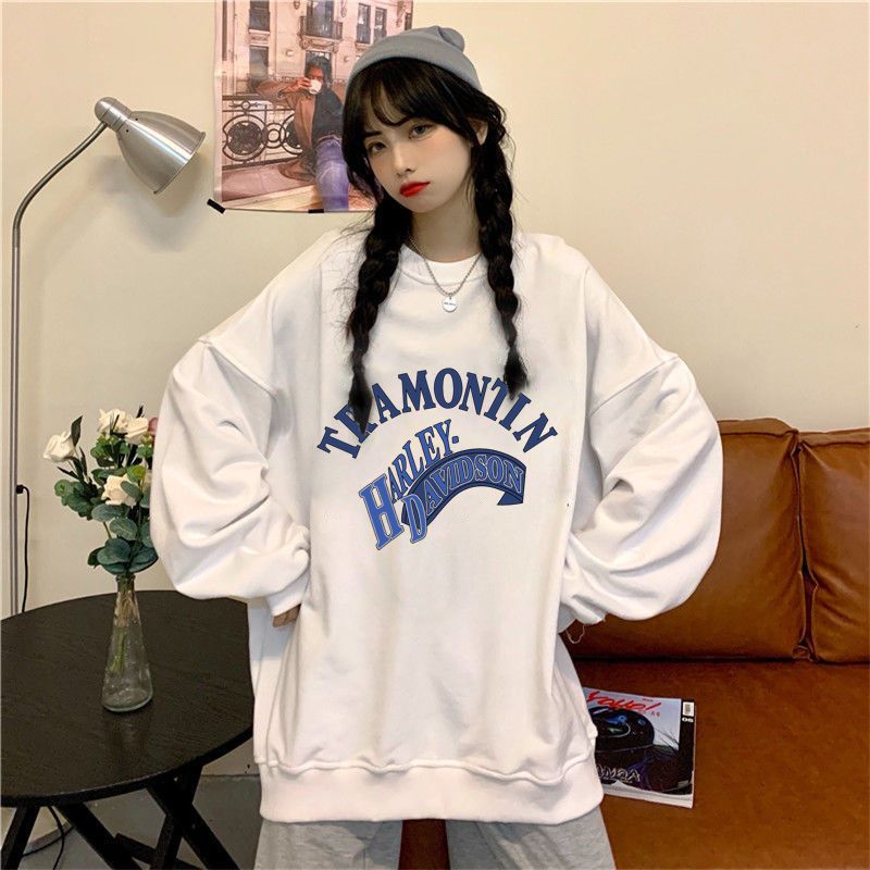 Sweater women's spring and autumn thin section mid-length lazy style BF loose all-match bottoming shirt top coat Korean version of ins tide