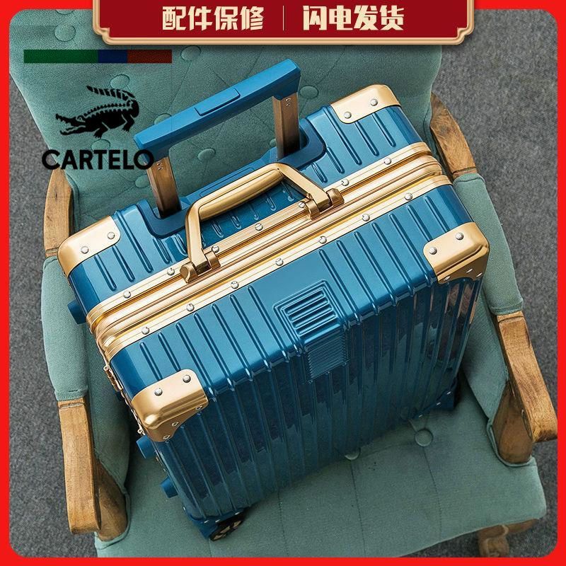 Cartelo crocodile suitcase male super large capacity 20 inch trolley case universal wheel female password suitcase is strong and durable