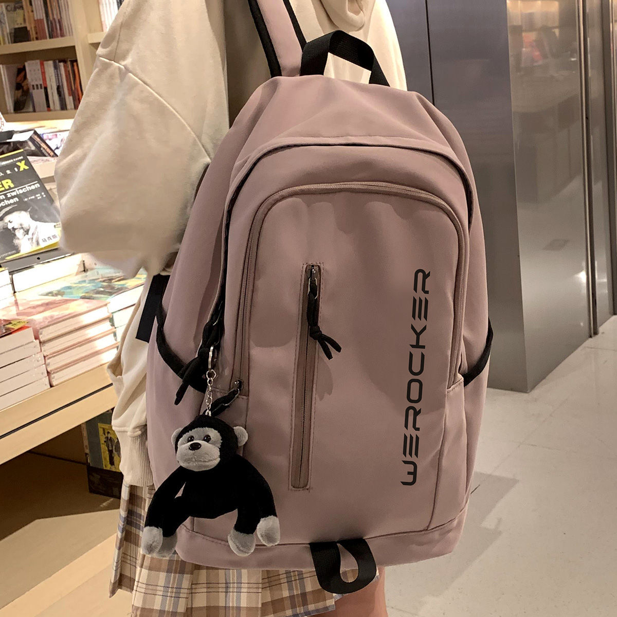 初中学生书包女韩版森系大容量高中生百搭背包大学生电脑双肩包