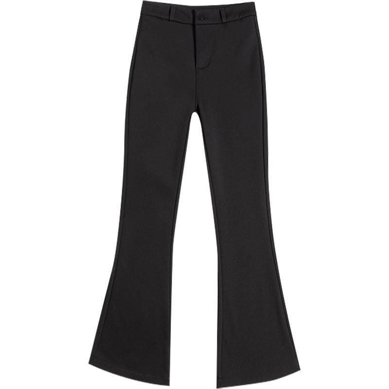 Suit pants women's spring  new high waist loose slim micro flare Pants Black drop feeling casual pants