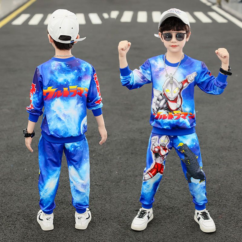 Boys spring and autumn models Internet celebrity Altman clothes  new children's autumn sports comics suit big children's trend