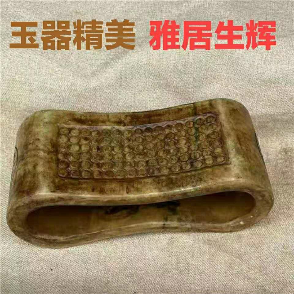 做旧玉石枕头古玉老玉工艺玉雕摆件客厅仿古明清汉代玉器玉枕古代