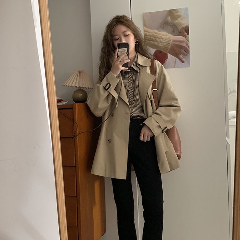 短款风衣外套女春秋季2022年新款流行小个子百搭英伦风气质大衣潮