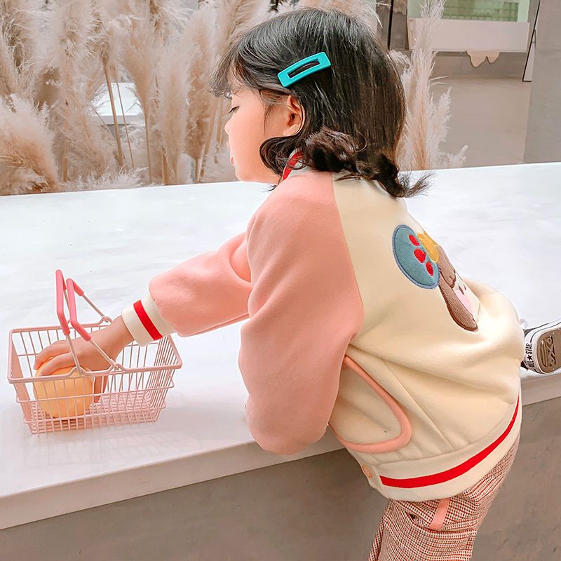 女童春秋季棒球服2023新款韩版洋气可爱女宝宝白雪公主潮上衣外套