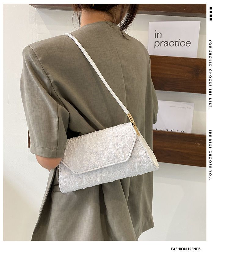 Damen Schultertasche Mit Plissee Design Für Einen Eleganten Look_voghion.com