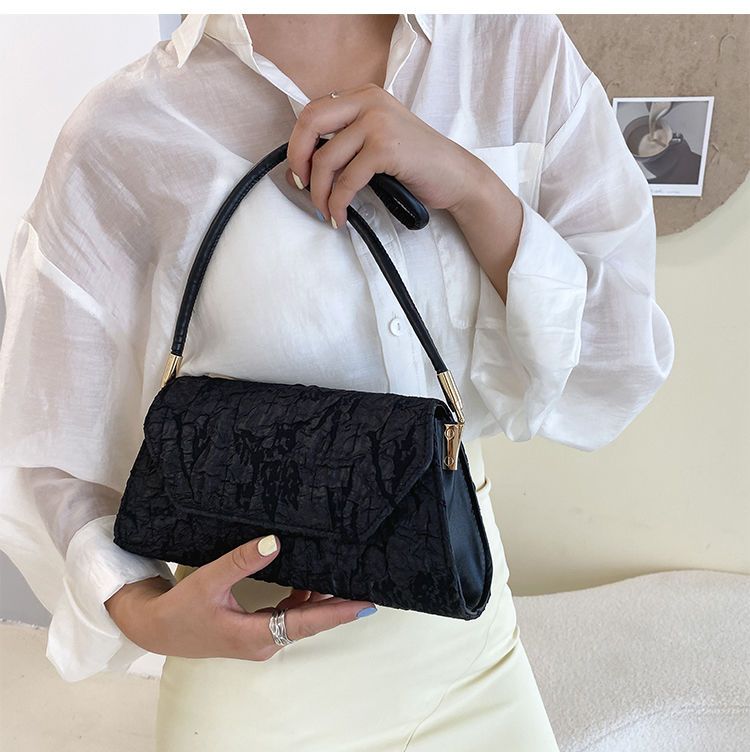 Damen Schultertasche Mit Plissee Design Für Einen Eleganten Look_voghion.com