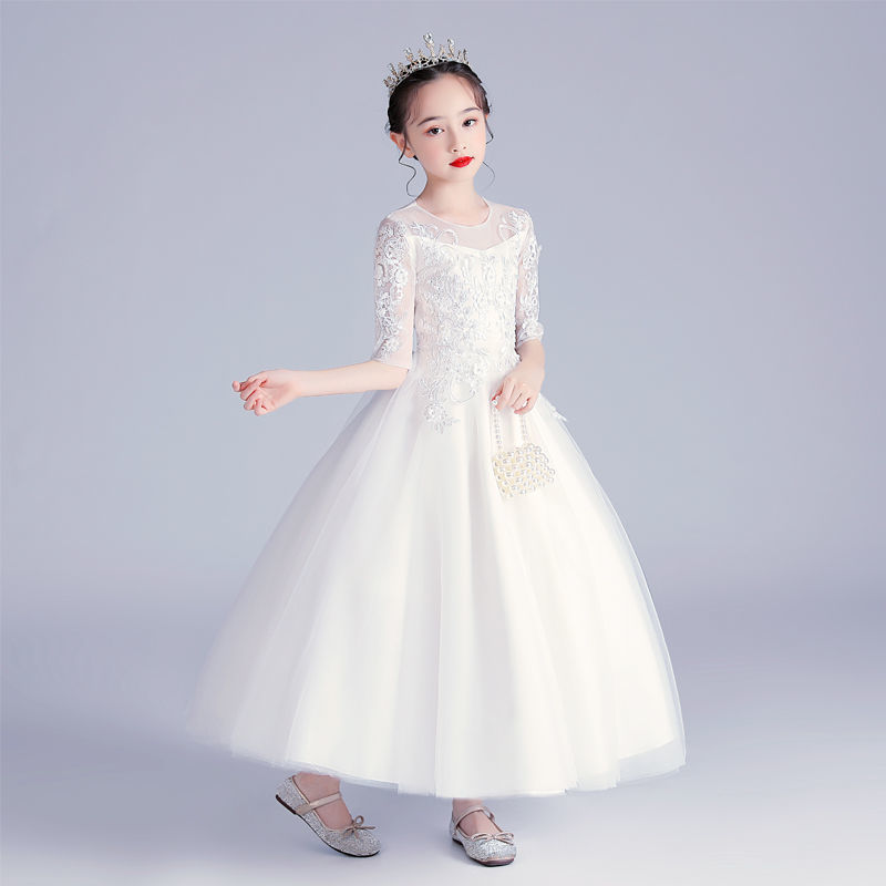 兒童晚禮服公主裙夏2021年主持人花童婚紗禮服女童生日鋼琴演出服