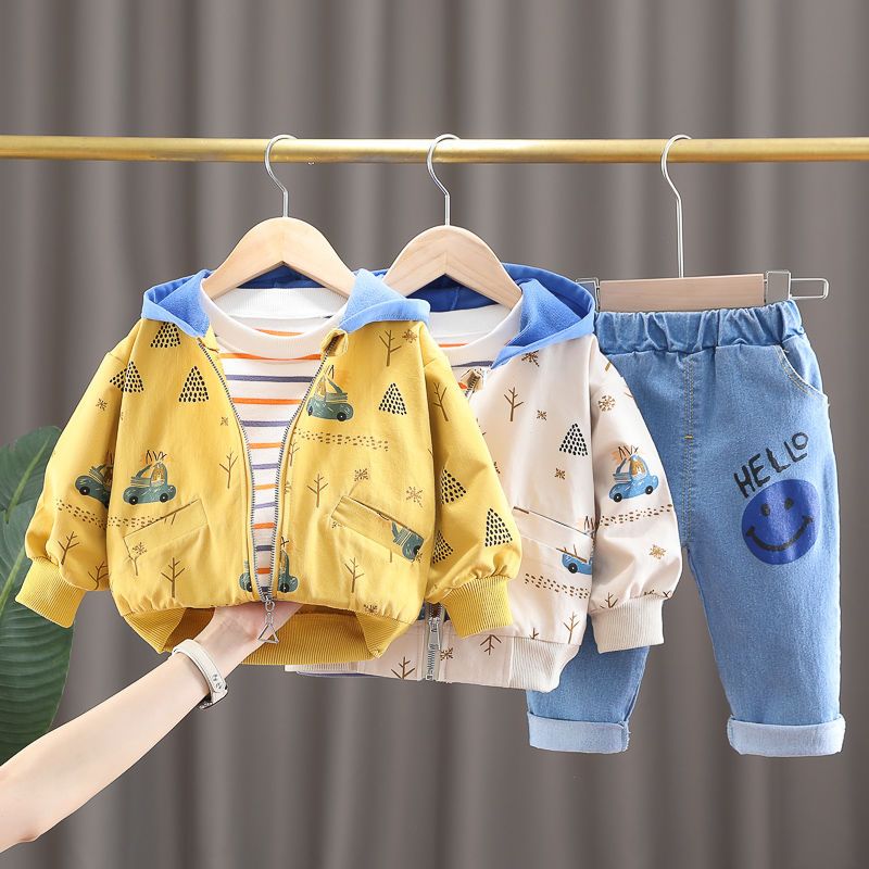 男童秋裝三件套洋氣小童衣服寶寶春秋套裝1-3歲嬰幼兒童帥氣潮裝2